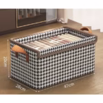 Cutie Depozitare, Flippy, Capac Transparent, Model In Carouri, Model Mediu, Maro - imagine 2