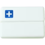 Cutie depozitare medicamente, 7 compartimente sigilate individual, pliabila, portabila, Flippy, Alb/Albastru