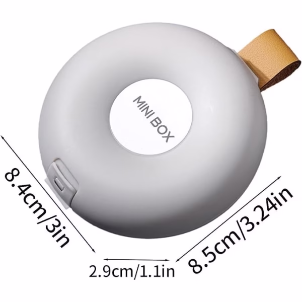 Cutie Depozitare Medicamente, Flippy, 6 Compartimente, Inchidere Etans, Portabila, Rotund, Alb/Gri, PP, 8.4x2.9x8.5 cm - imagine 5