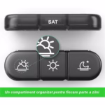Cutie Depozitare Medicamente, Flippy, 7 Zile, 21 Compartimente, Cutie Suport, Recipiente Detasabile, Portabila, Compartimente Negre, Cutie Transparenta, 15.6x12 cm - imagine 3