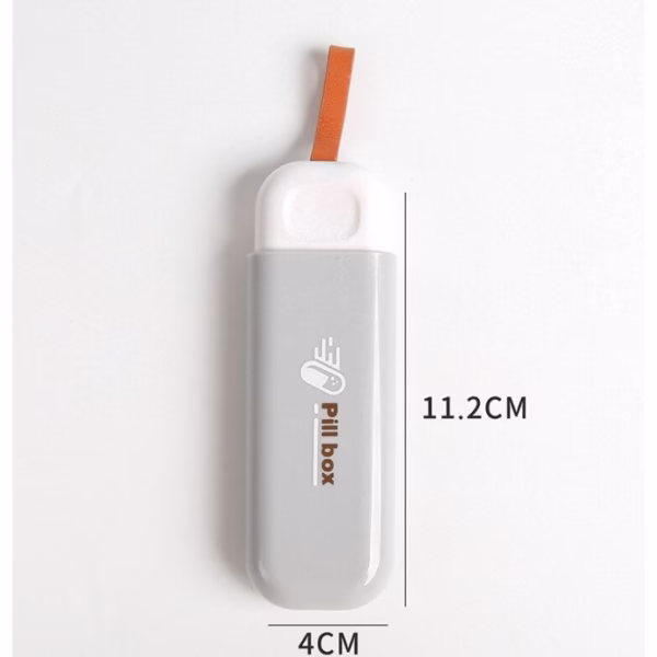 Cutie Depozitare Medicamente, Flippy, Portabila, 3 Compartimente, Tip Breloc, Plastic, Glisanta, Gri, 10.7x3.6x1.6 cm - imagine 4