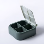 Cutie Depozitare Medicamente Mini, Flippy, 4 Compartimente, Inchidere Etans, Portabila, Patrat, Verde, PP, 7.5x7.5x3 cm - imagine 3