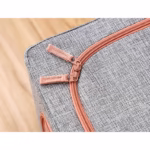 Cutie de Depozitare Pliabila, Flippy, 24 L, din Bumbac si In, 40x30x20 cm, Fereastra Frontala, 2 Usi de Acces cu Fermoar Bidirectional, Cadru Metalic, Suport Baza Stabil din Plastic, Gri - imagine 5