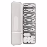 Cutie Organizatoare pentru Cabluri, Flippy, din Plastic, 28 x 9 x 6 cm, Alb - imagine 3