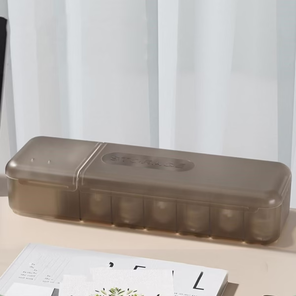 Cutie Organizatoare pentru Cabluri, Flippy, din Plastic, 28 x 9 x 6 cm, Gri - imagine 6