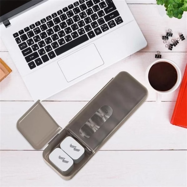 Cutie Organizatoare pentru Cabluri, Flippy, din Plastic, 28 x 9 x 6 cm, Gri - imagine 7