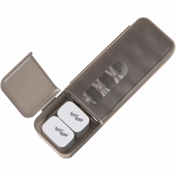 Cutie Organizatoare pentru Cabluri, Flippy, din Plastic, 28 x 9 x 6 cm, Gri - imagine 1