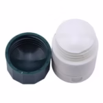 Cutie Pastile Multifunctionala, Flippy, 4 in 1, Pahar Apa, Taiere, Sfaramare, Depozitare, Compact, ABS cu Lama din Inox, Alb/Verde, 8.7x6.2x4.1 cm - imagine 5