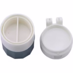 Cutie Pastile Multifunctionala, Flippy, 4 in 1, Pahar Apa, Taiere, Sfaramare, Depozitare, Compact, ABS cu Lama din Inox, Alb/Verde, 8.7x6.2x4.1 cm - imagine 6