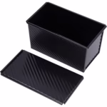 Tava pentru Paine, Flippy, din Otel Carbon, 450 g, cu Capac, Antiaderenta, 21 x 11 x 11.5 cm, Negru - imagine 2