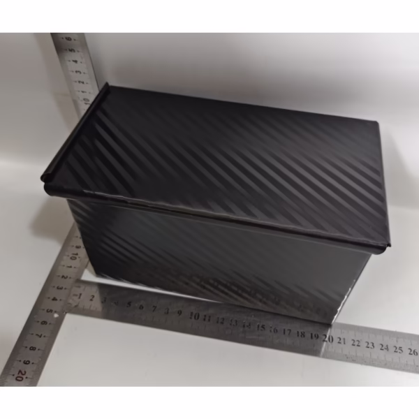 Tava pentru Paine, Flippy, din Otel Carbon, 450 g, cu Capac, Antiaderenta, 21 x 11 x 11.5 cm, Negru - imagine 6
