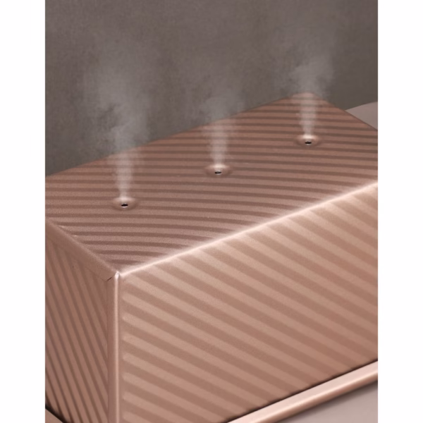 Tava pentru Paine, Flippy, din Otel Carbon, 450 g, cu Capac, Antiaderenta, 21 x 11 x 11.5 cm, Roz Auriu - imagine 3