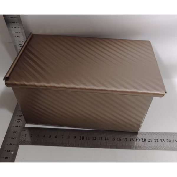 Tava pentru Paine, Flippy, din Otel Carbon, 450 g, cu Capac, Antiaderenta, 21 x 11 x 11.5 cm, Roz Auriu - imagine 7