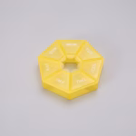 Cutie separator medicamente cu zilele saptamanii, Flippy, Plastic, 7 compartimente, Galben - imagine 2
