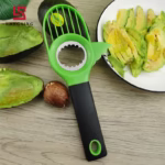 Cutit 3in1 pentru Avocado, Flippy, Cutit, Scoatere Miez si Feliator Pulpa, din PP si Otel Inoxidabil, Negru/Verde - imagine 8