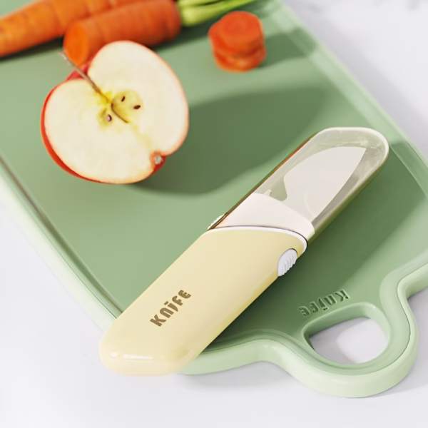 Cutit de Fructe Multifunctional, Flippy, Razatoare, Curatator Fructe-Legume, Deschizator de Sticle, 18.1x3.8x2cm, Galben - imagine 2