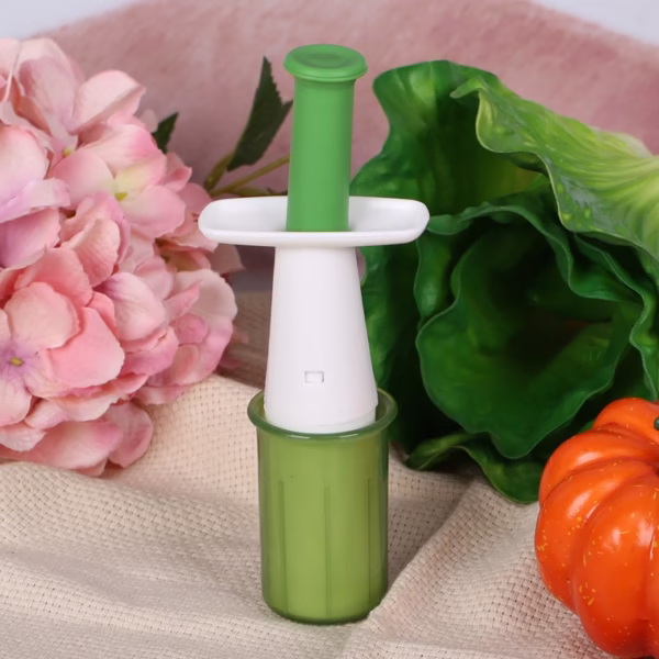 Cutit Feliator pentru Legume si Fructe mici, Flippy, Feliator pentru Rosii Cherry, Feliator pentru Masline, Ustensila de Feliat Fructe si Legume, 18 x 6,5 cm, Verde - imagine 3