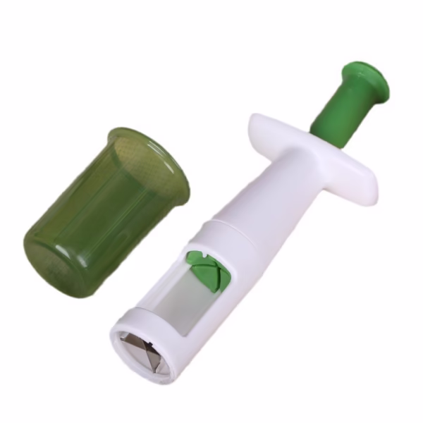 Cutit Feliator pentru Legume si Fructe mici, Flippy, Feliator pentru Rosii Cherry, Feliator pentru Masline, Ustensila de Feliat Fructe si Legume, 18 x 6,5 cm, Verde - imagine 1