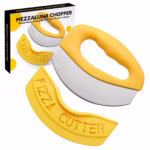 Cutit pentru taiat pizza Flippy, cu protectie din silicon pentru lama, inox, 15.5 cm, galben - imagine 2