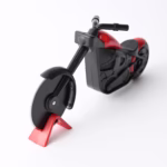 Cutit pizza creativ Flippy, in forma de motocicleta, cu suport pentru cutit, 21.5 x 9.5 cm, otel/PP, negru - imagine 3