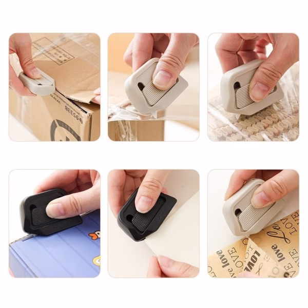 Cutter Portabil, Flippy, din ABS, Magnetic, Lama Ceramica, Autoretractabila, Universal, Alb - imagine 5