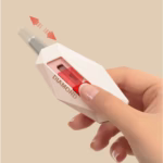Cutter pentru Cutii, Flippy, Varf Rotunjit si Zimtat, Tip Breloc, 6.5x3.5 cm, Crem - imagine 7