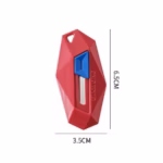 Cutter pentru Cutii, Flippy, Varf Rotunjit si Zimtat, Tip Breloc, 6.5x3.5 cm, Rosu - imagine 2