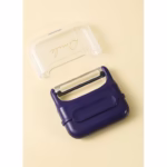 Decojitor/Curatator manual de legume si fructe, Flippy, portabil, cu magnet, doua lame, Inox, Mov, 6.7x6x1.6 cm - imagine 4