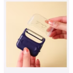 Decojitor/Curatator manual de legume si fructe, Flippy, portabil, cu magnet, doua lame, Inox, Mov, 6.7x6x1.6 cm - imagine 6