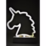 Decoratiune Luminoasa cu Baterii Unicorn 25 cm Alb Rece - imagine 2
