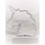 Decoratiune Luminoasa cu Baterii Unicorn 25 cm Alb Rece - imagine 5