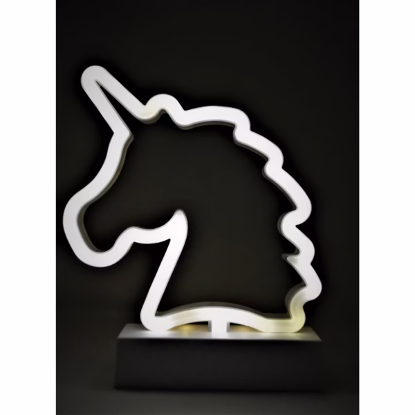 Decoratiune Luminoasa cu Baterii Unicorn 25 cm Alb Rece - imagine 1