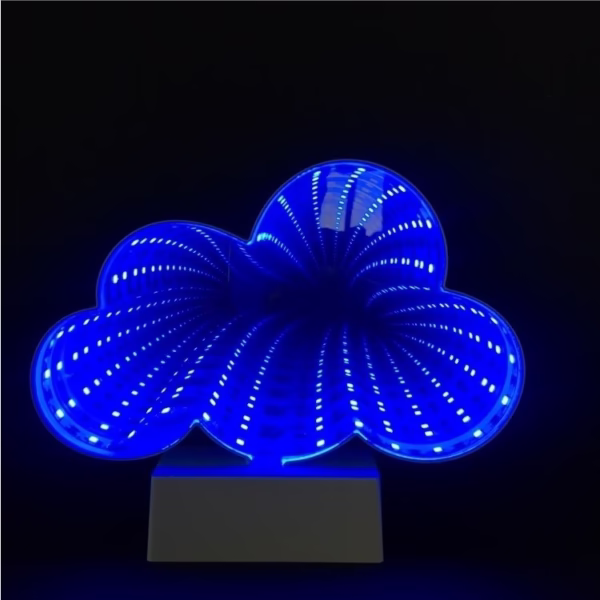 Decoratiune Luminoasa cu Baterii/USB Neon Model Norisor 20 cm Alb Rece - imagine 4