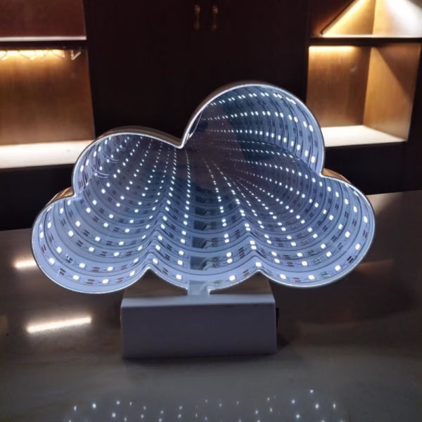 Decoratiune Luminoasa cu Baterii/USB Neon Model Norisor 20 cm Alb Rece - imagine 1