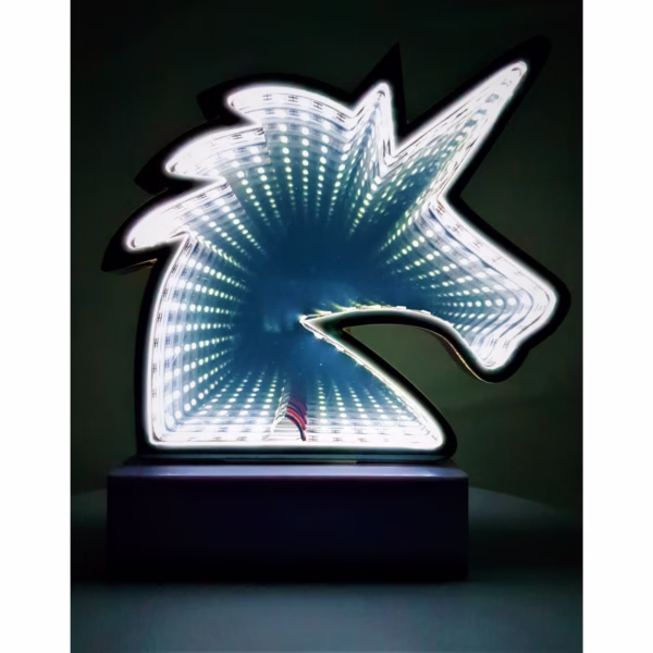 Decoratiune Luminoasa cu Baterii/USB Neon Model Unicorn Alb Rece 20 cm - imagine 3