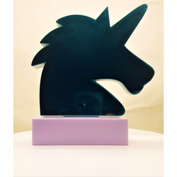 Decoratiune Luminoasa cu Baterii/USB Neon Model Unicorn Alb Rece 20 cm - imagine 4