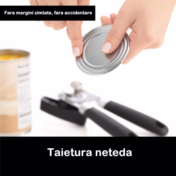 Desfacator de conserve multifunctional Flippy, Otel inoxidabil, Maner antialunecare, ergonomic, rezistent la rugina, usor de utilizat, 21.6 x 6 cm, argintiu - imagine 5