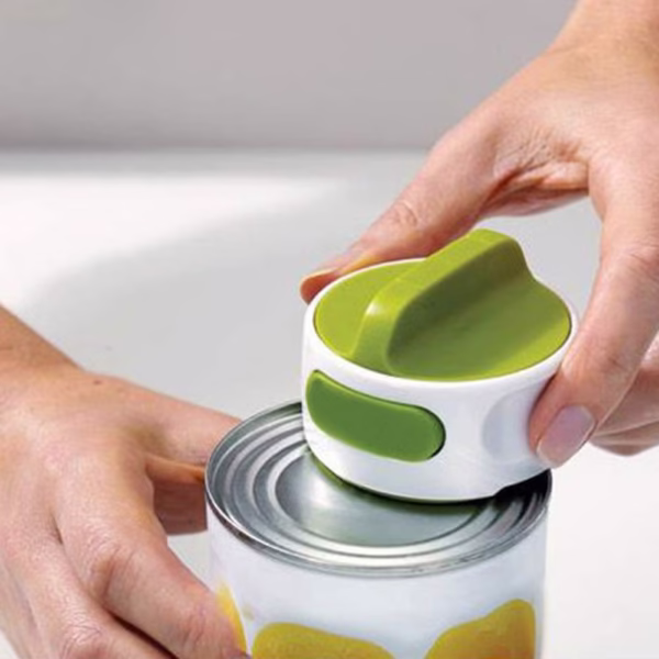 Desfacator Manual de Conserve si Sticle, Flippy, 6.8 x 4.8 cm, din ABS + Otel, Verde/Alb - imagine 10