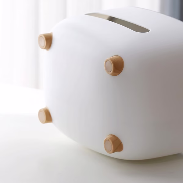 Suport pentru Servetele, Flippy, Cutie Multifunctionala, Design Minimalist, ABS, cu Suport pentru Obiectele Personale, pentru Birou, 21x12x12 cm, Gri - imagine 2