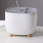 Suport pentru Servetele, Flippy, Cutie Multifunctionala, Design Minimalist, ABS, cu Suport pentru Obiectele Personale, pentru Birou, 21x12x12 cm, Gri - imagine 3