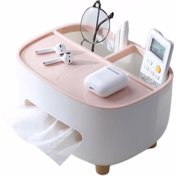 desktop-tissue-box-pink-main-673c74801ec8c Suport pentru Servetele, Flippy, Cutie Multifunctionala, Design Minimalist, ABS, cu Suport pentru Obiectele Personale, pentru Birou, 21x12x12 cm, Roz - imagine 1