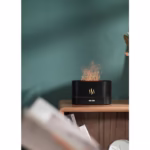 Difuzor de ulei esential cu flacara Flippy, aromaterapie, umidificator de aer, rezervor 180 ml, simulare efectelor de iluminare a flacarii, lumina veghe ajustabila, negru - imagine 5
