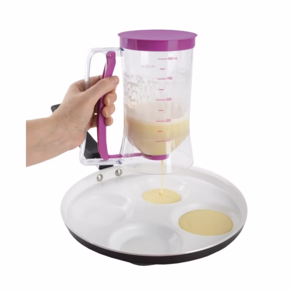 Dispenser de aluat pentru prajituri Flippy, Batter Dispenser, din plastic, maner cu arc, 900 ml, usor de manipulat si utilizat, Mov - imagine 3