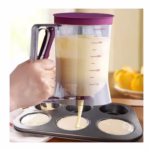 Dispenser de aluat pentru prajituri Flippy, Batter Dispenser, din plastic, maner cu arc, 900 ml, usor de manipulat si utilizat, Mov - imagine 6