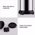 Dispenser pentru Sapun Lichid/Dezinfectant, Flippy, cu Senzor Infrarosu de Miscare, din Otel Inoxidabil, 250 ml, 19 x 11 cm, Gri - imagine 4