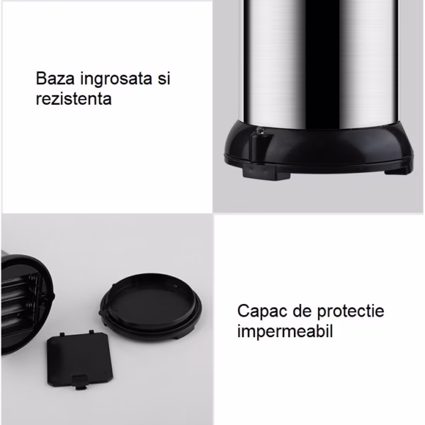 Dispenser pentru Sapun Lichid/Dezinfectant, Flippy, cu Senzor Infrarosu de Miscare, din Otel Inoxidabil, 250 ml, 19 x 11 cm, Gri - imagine 4