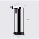 Dispenser pentru Sapun Lichid/Dezinfectant, Flippy, cu Senzor Infrarosu de Miscare, din Otel Inoxidabil, 250 ml, 19 x 11 cm, Gri - imagine 5