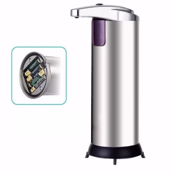 Dispenser pentru Sapun Lichid/Dezinfectant, Flippy, cu Senzor Infrarosu de Miscare, din Otel Inoxidabil, 250 ml, 19 x 11 cm, Gri - imagine 6