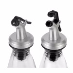 Picurator cu Dop pentru Sticla, Flippy, Dop Dispenser pentru Ulei Sosuri, 8.5 x 3 cm, Argintiu - imagine 2