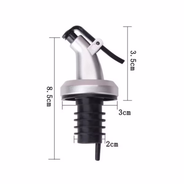 Picurator cu Dop pentru Sticla, Flippy, Dop Dispenser pentru Ulei Sosuri, 8.5 x 3 cm, Argintiu - imagine 4
